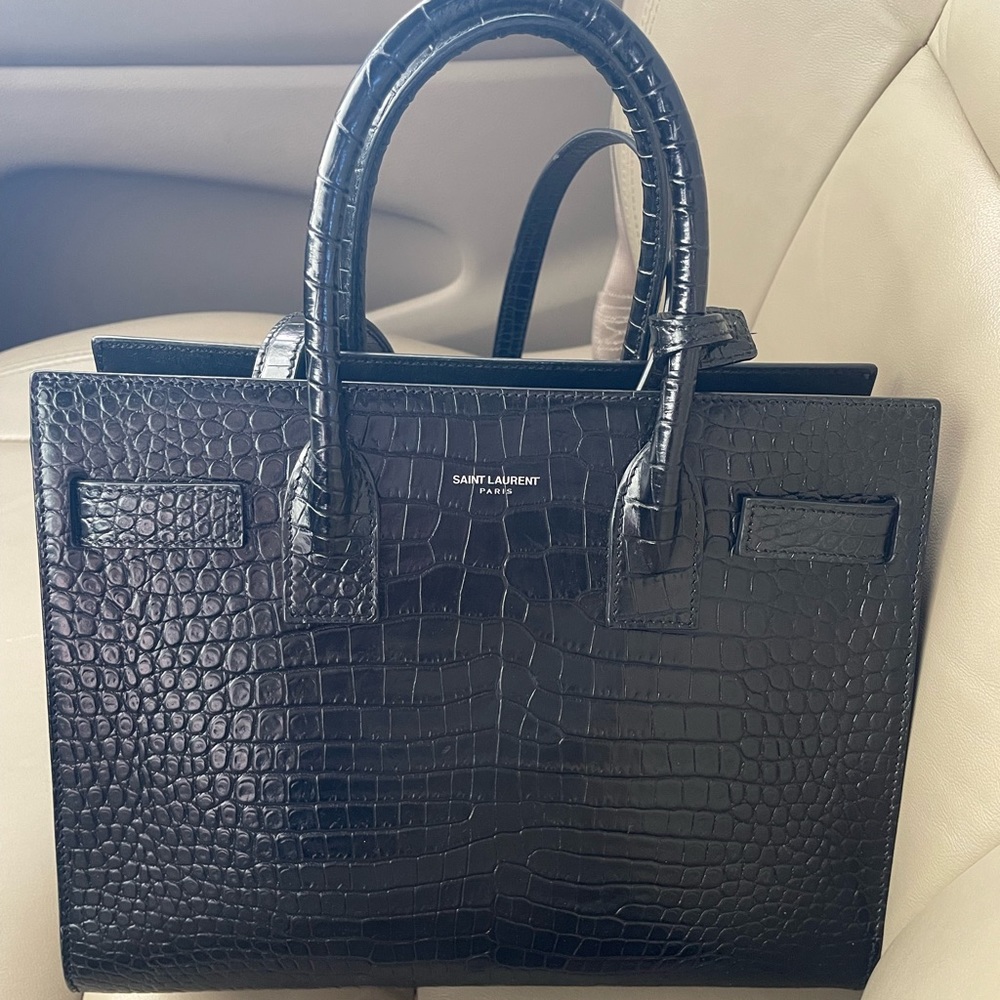 Saint Laurent embossed baby sac de jour